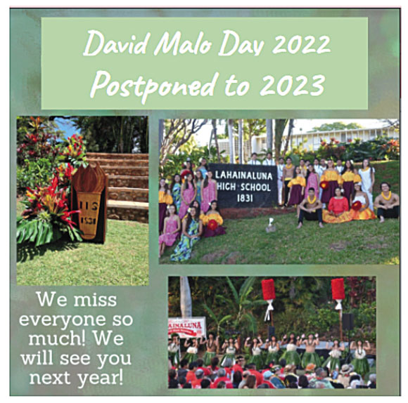 Advisors cancel David Malo Day for this school year News, Sports
